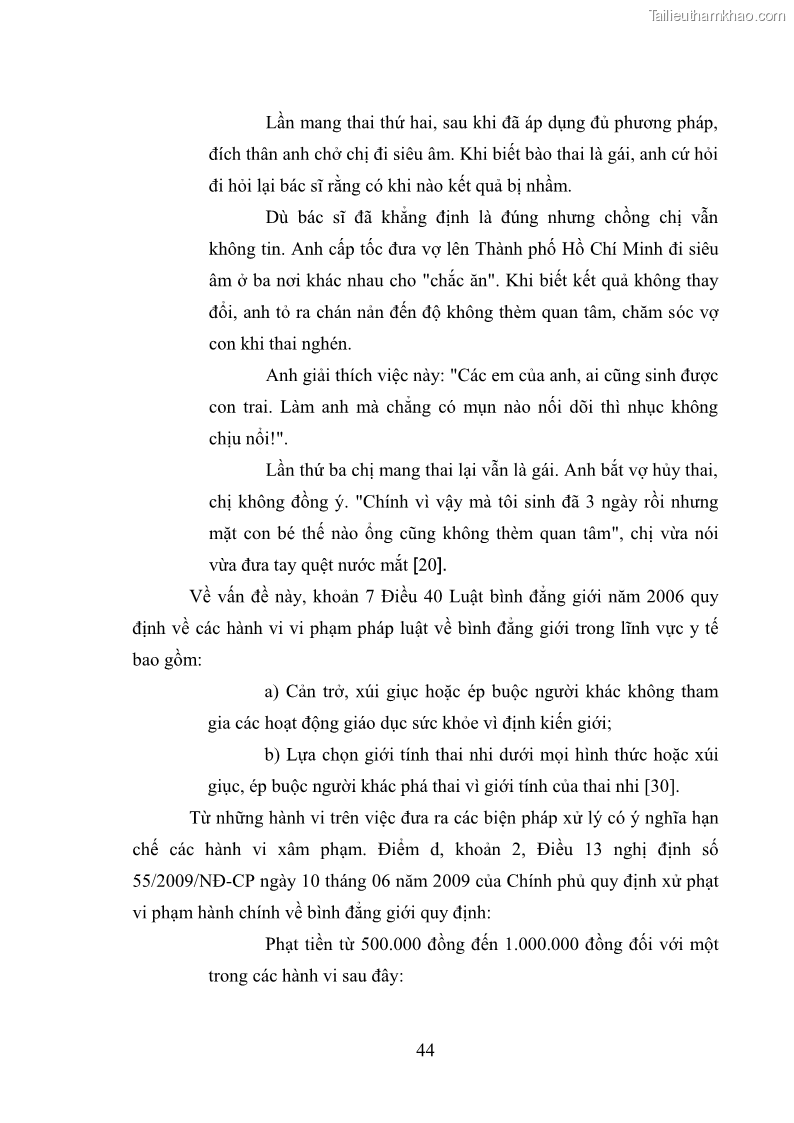 Luận văn thạc sĩ luật học Bảo vệ quyền của người phụ nữ trong quan hệ nhân thân giữa vợ và chồng theo Luật hôn nhân và gia đình năm 2014 - 4 Trang 44