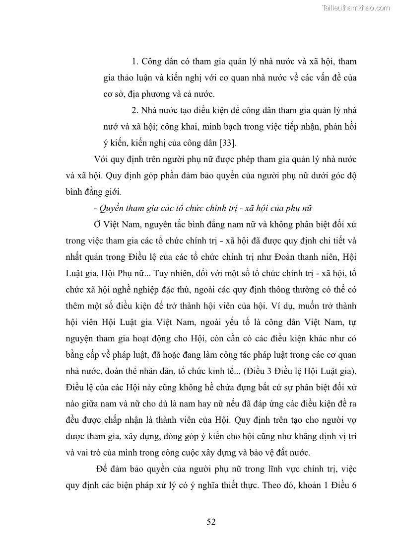 Luận văn thạc sĩ luật học Bảo vệ quyền của người phụ nữ trong quan hệ nhân thân giữa vợ và chồng theo Luật hôn nhân và gia đình năm 2014 - 5 Trang 52