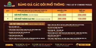 Hình 2 9 Bảng giá vé phổ thông nguồn website CVSKN Núi Thần Tài b Gía vé các 2