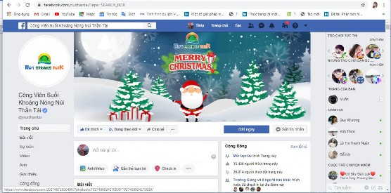 Hình 2 15 Trang facebook của CVSKN Núi Thần Tài Trang Fanpage của công viên suối 2