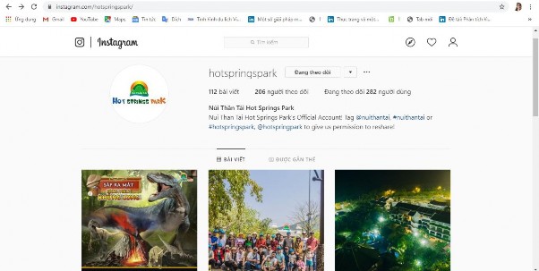 Hình 2 17 Tài khoản Intagram của CVSKN Núi Thần Tài Tài khoản Instagram của công 4