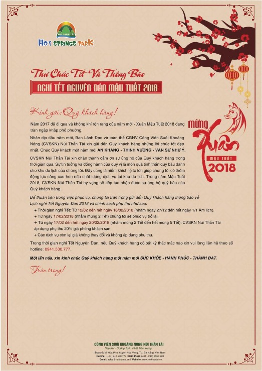 Hình 2 21 Thư chúc tết và thông báo nguồn website CVSKN Núi Thần Tài 2 6 4 Quan 4