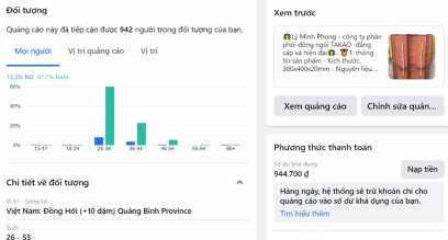 Hình 2 4 Báo cáo chiến dịch chạy facebook ads của trang Nguồn Thống kê từ 3
