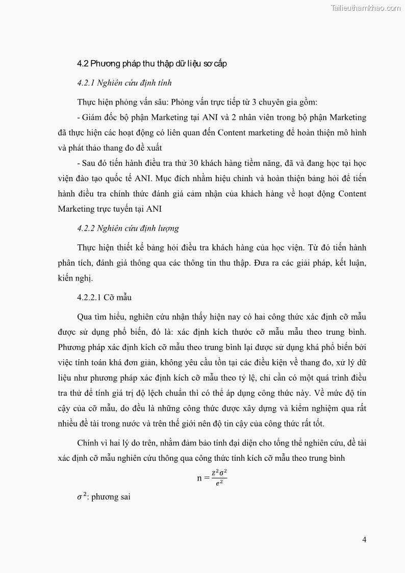 Khóa luận tốt nghiệp quản trị kinh doanh Đánh giá cảm nhận của khách hàng đối với hoạt động Content Marketing trực tuyến tại Học viện Đào tạo Quốc tế ANI - 1 Trang 12