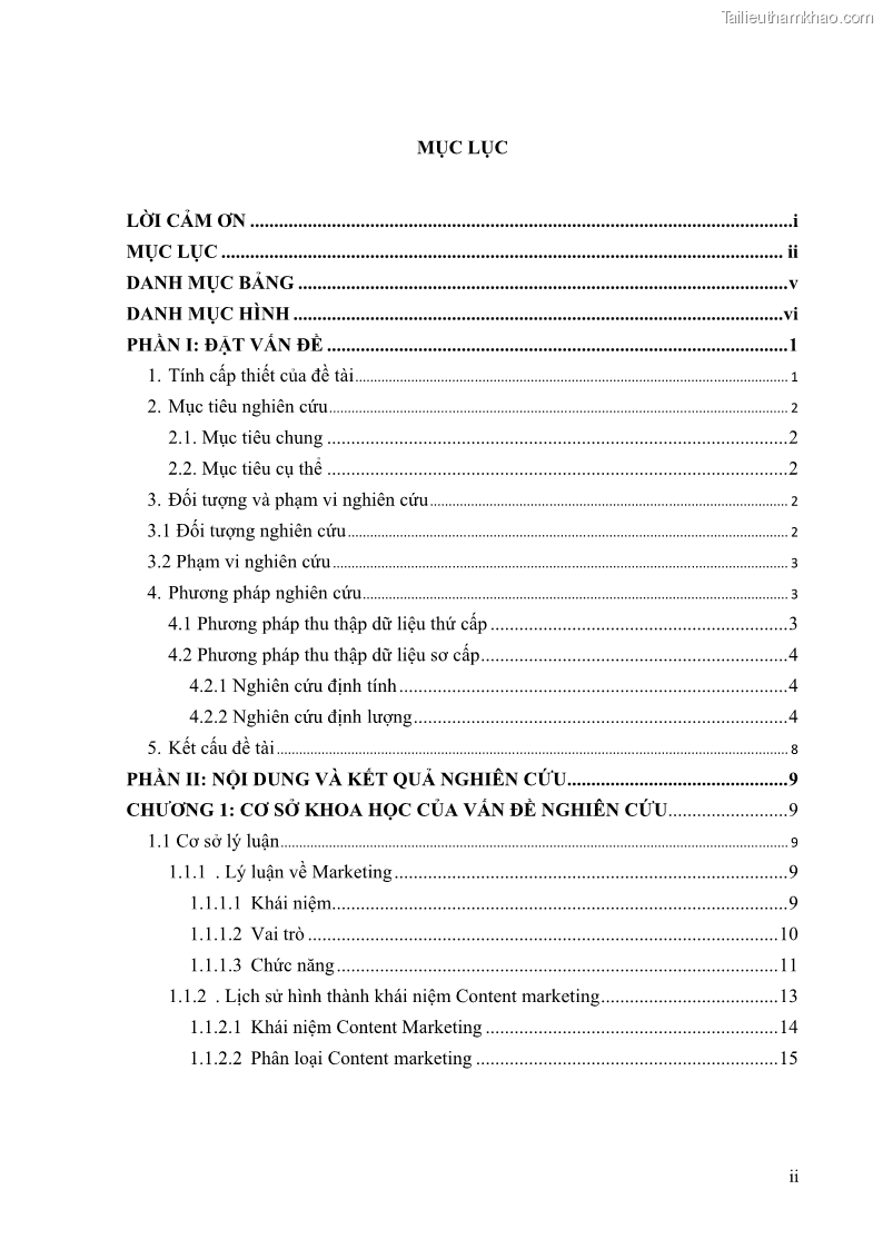 Khóa luận tốt nghiệp quản trị kinh doanh Đánh giá cảm nhận của khách hàng đối với hoạt động Content Marketing trực tuyến tại Học viện Đào tạo Quốc tế ANI - 1 Trang 4
