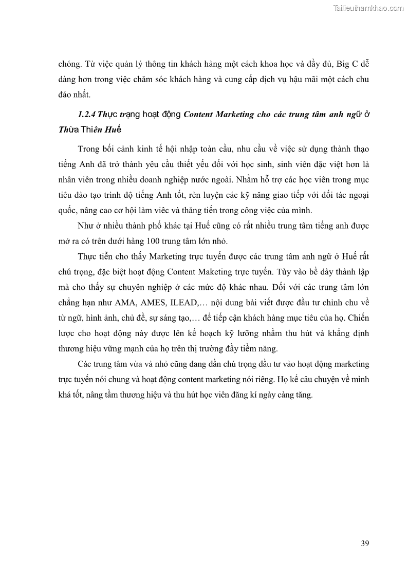 Khóa luận tốt nghiệp quản trị kinh doanh Đánh giá cảm nhận của khách hàng đối với hoạt động Content Marketing trực tuyến tại Học viện Đào tạo Quốc tế ANI - 4 Trang 47