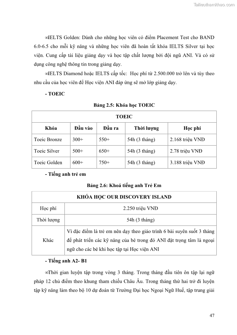 Khóa luận tốt nghiệp quản trị kinh doanh Đánh giá cảm nhận của khách hàng đối với hoạt động Content Marketing trực tuyến tại Học viện Đào tạo Quốc tế ANI - 5 Trang 55