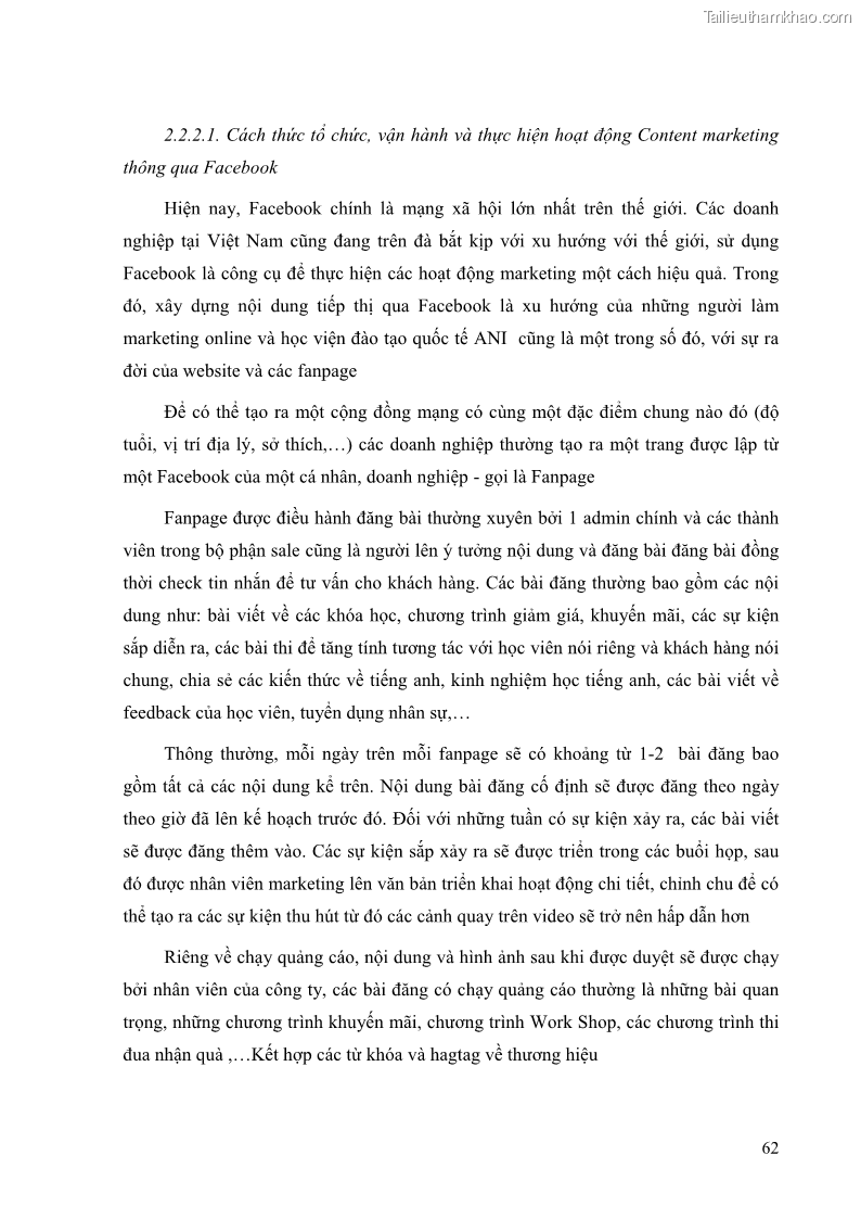 Khóa luận tốt nghiệp quản trị kinh doanh Đánh giá cảm nhận của khách hàng đối với hoạt động Content Marketing trực tuyến tại Học viện Đào tạo Quốc tế ANI - 6 Trang 70