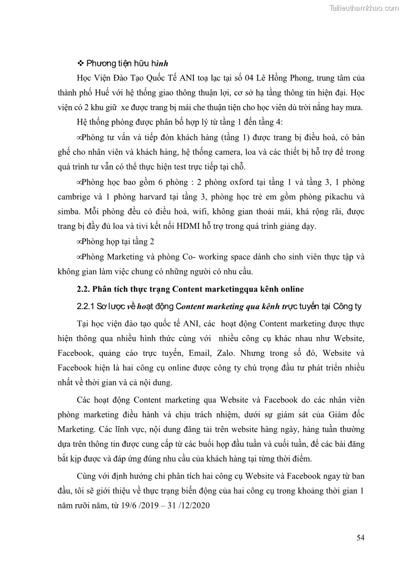 Khóa luận tốt nghiệp quản trị kinh doanh Đánh giá cảm nhận của khách hàng đối với hoạt động Content Marketing trực tuyến tại Học viện Đào tạo Quốc tế ANI - 6 Trang 62
