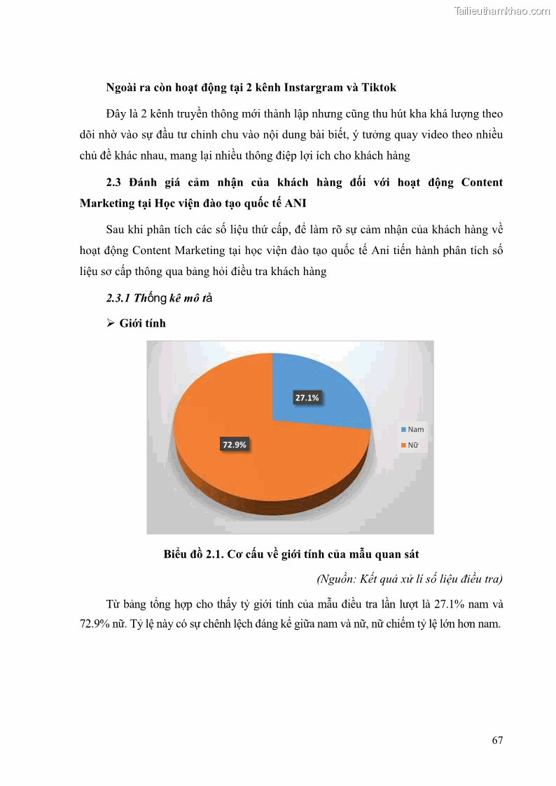Khóa luận tốt nghiệp quản trị kinh doanh Đánh giá cảm nhận của khách hàng đối với hoạt động Content Marketing trực tuyến tại Học viện Đào tạo Quốc tế ANI - 7 Trang 75
