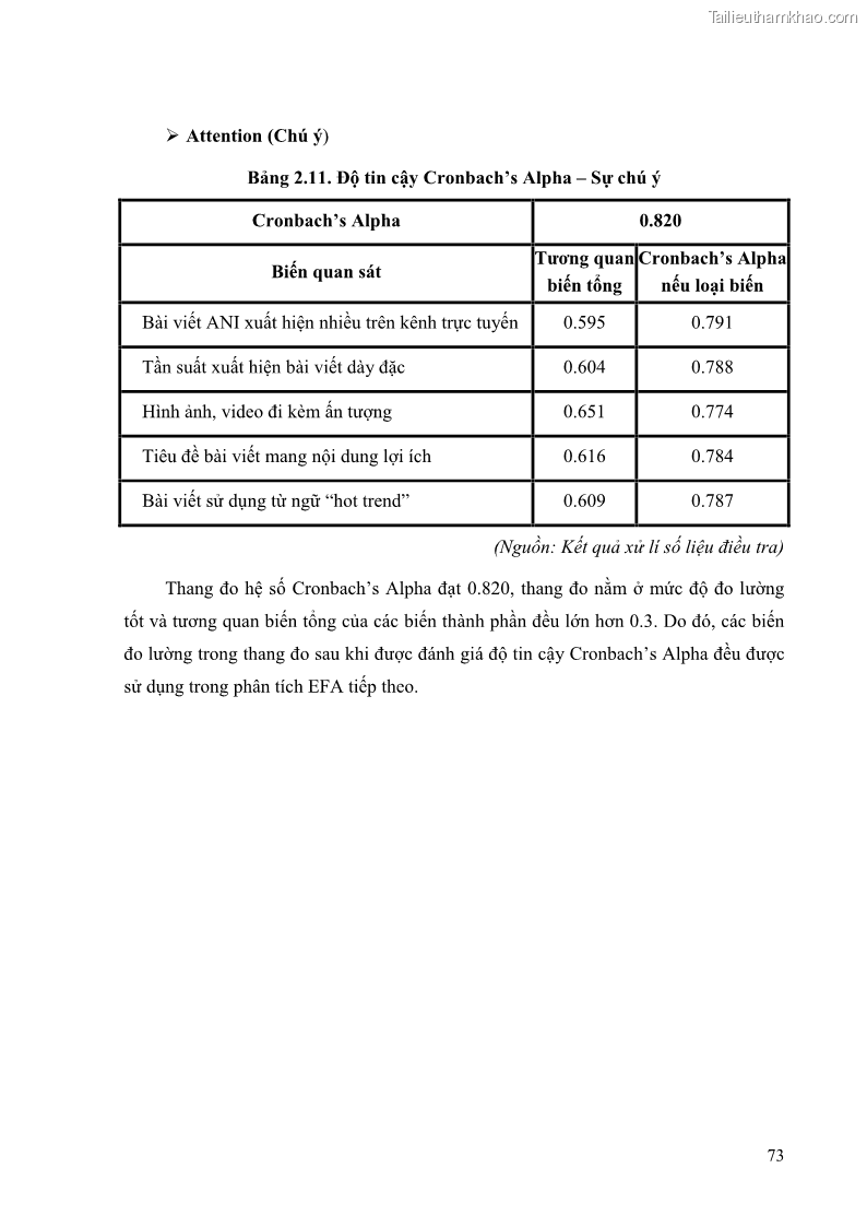 Khóa luận tốt nghiệp quản trị kinh doanh Đánh giá cảm nhận của khách hàng đối với hoạt động Content Marketing trực tuyến tại Học viện Đào tạo Quốc tế ANI - 7 Trang 81