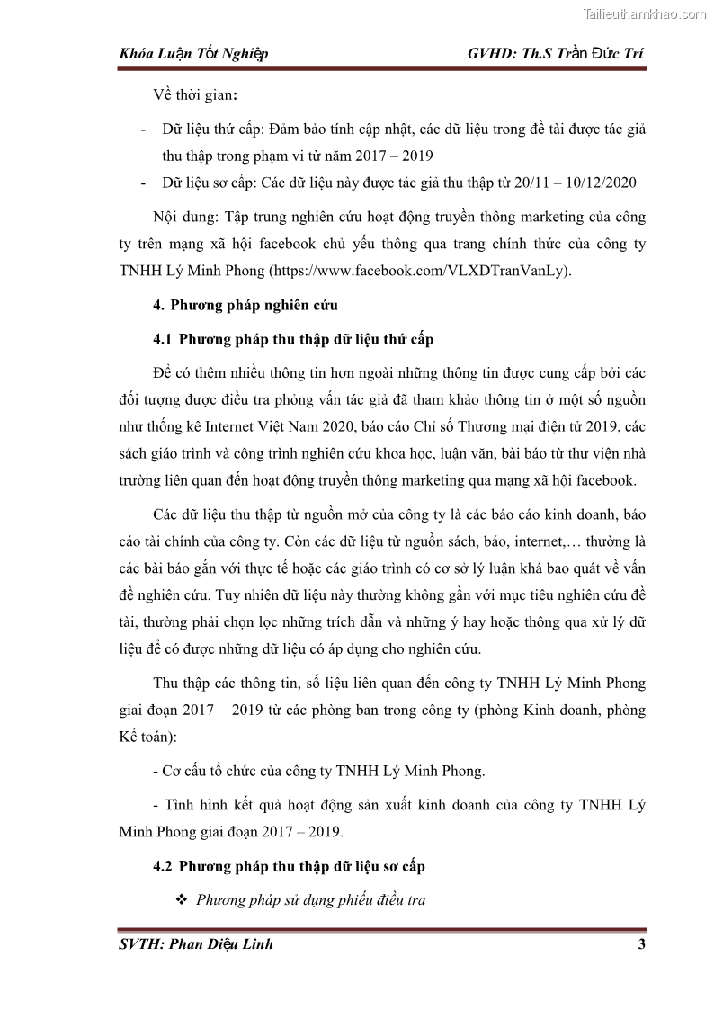 Khóa luận tốt nghiệp quản trị kinh doanh Đánh giá hoạt động truyền thông marketing qua mạng xã hội facebook của công ty TNHH Lý Minh Phong - 2 Trang 13