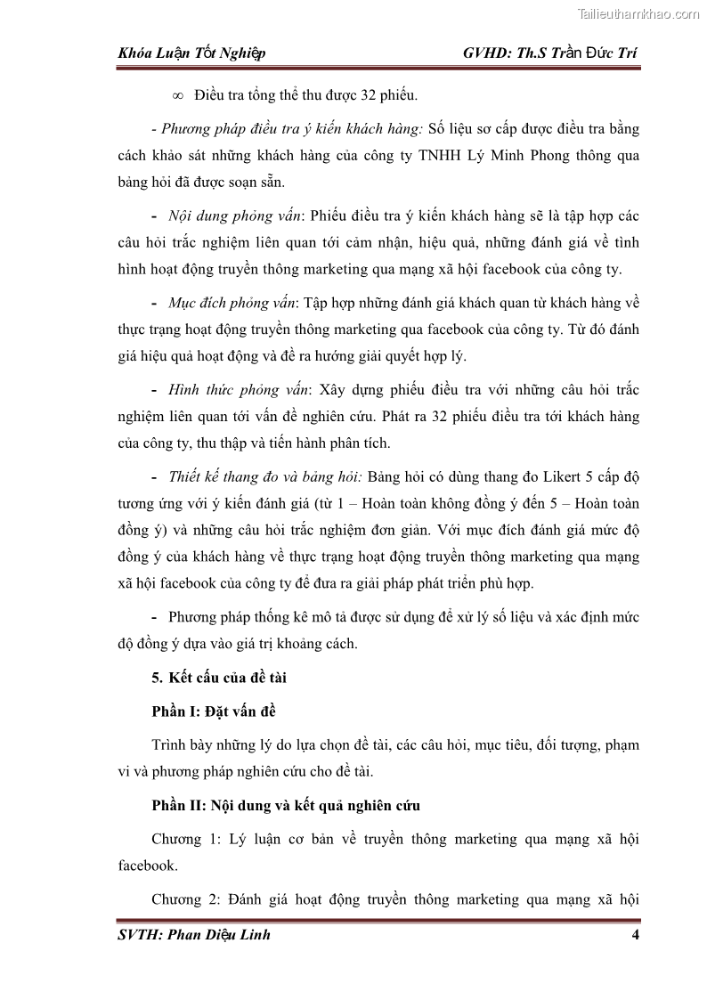 Khóa luận tốt nghiệp quản trị kinh doanh Đánh giá hoạt động truyền thông marketing qua mạng xã hội facebook của công ty TNHH Lý Minh Phong - 2 Trang 14
