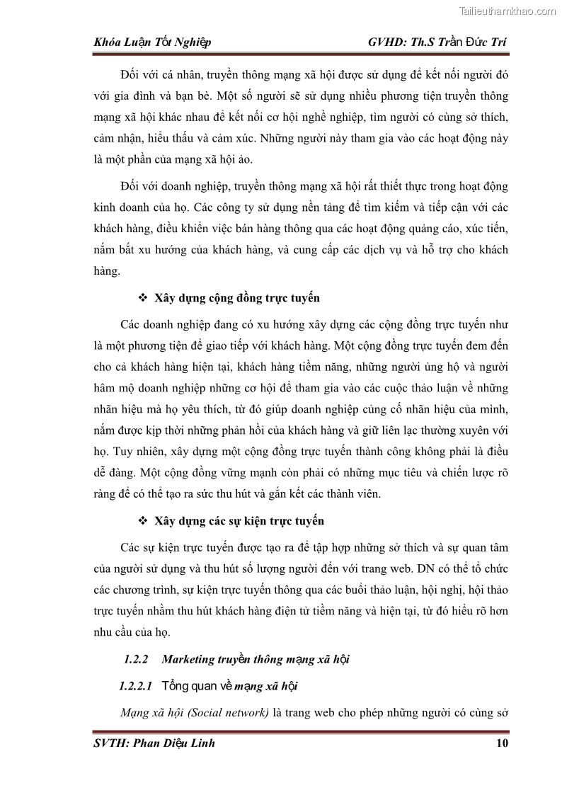 Khóa luận tốt nghiệp quản trị kinh doanh Đánh giá hoạt động truyền thông marketing qua mạng xã hội facebook của công ty TNHH Lý Minh Phong - 2 Trang 20