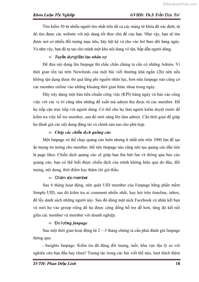 Khóa luận tốt nghiệp quản trị kinh doanh Đánh giá hoạt động truyền thông marketing qua mạng xã hội facebook của công ty TNHH Lý Minh Phong - 3 Trang 28