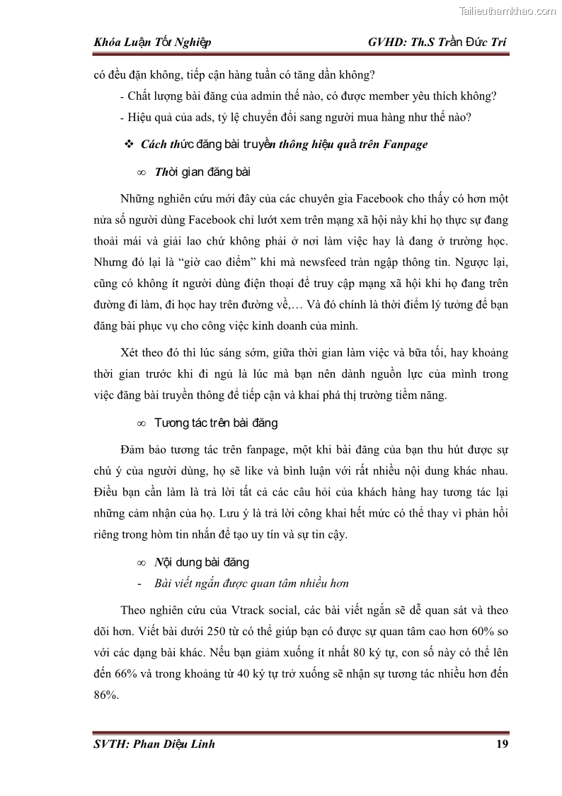 Khóa luận tốt nghiệp quản trị kinh doanh Đánh giá hoạt động truyền thông marketing qua mạng xã hội facebook của công ty TNHH Lý Minh Phong - 3 Trang 29