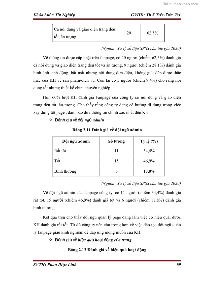 Khóa luận tốt nghiệp quản trị kinh doanh Đánh giá hoạt động truyền thông marketing qua mạng xã hội facebook của công ty TNHH Lý Minh Phong - 6 Trang 69