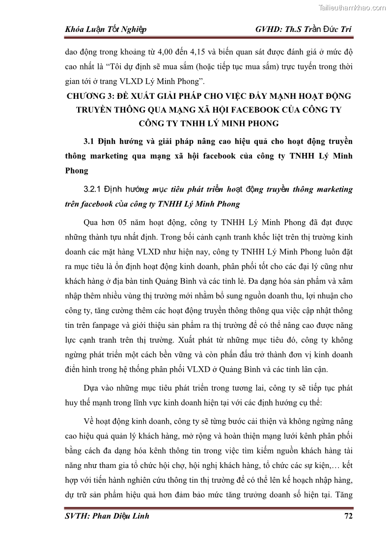 Khóa luận tốt nghiệp quản trị kinh doanh Đánh giá hoạt động truyền thông marketing qua mạng xã hội facebook của công ty TNHH Lý Minh Phong - 7 Trang 82