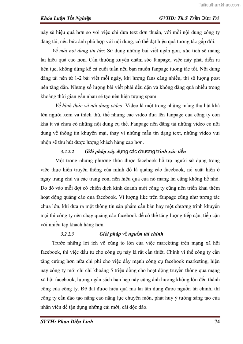 Khóa luận tốt nghiệp quản trị kinh doanh Đánh giá hoạt động truyền thông marketing qua mạng xã hội facebook của công ty TNHH Lý Minh Phong - 7 Trang 84