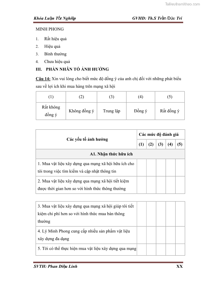 Khóa luận tốt nghiệp quản trị kinh doanh Đánh giá hoạt động truyền thông marketing qua mạng xã hội facebook của công ty TNHH Lý Minh Phong - 9 Trang 97