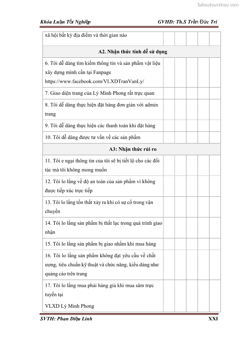 Khóa luận tốt nghiệp quản trị kinh doanh Đánh giá hoạt động truyền thông marketing qua mạng xã hội facebook của công ty TNHH Lý Minh Phong - 9 Trang 98