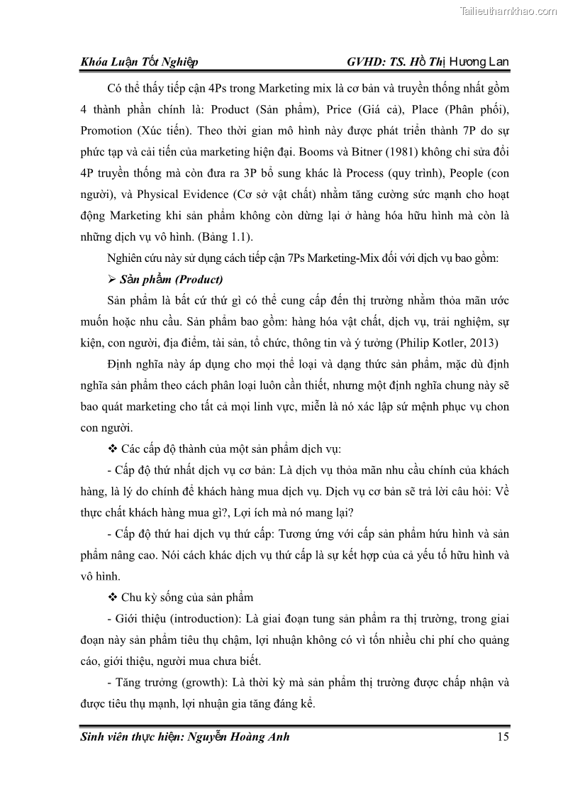 Khóa luận tốt nghiệp quản trị kinh doanh Hoàn thiện chính sách Marketing mix đối với dịch vụ đào tạo TOEIC và IELTS tại Trung tâm Anh ngữ Quốc tế AMES - chi nhánh Huế - 2 Trang 24