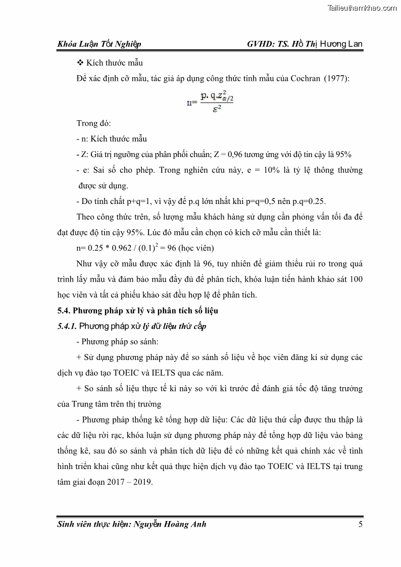 Khóa luận tốt nghiệp quản trị kinh doanh Hoàn thiện chính sách Marketing mix đối với dịch vụ đào tạo TOEIC và IELTS tại Trung tâm Anh ngữ Quốc tế AMES - chi nhánh Huế - 2 Trang 14
