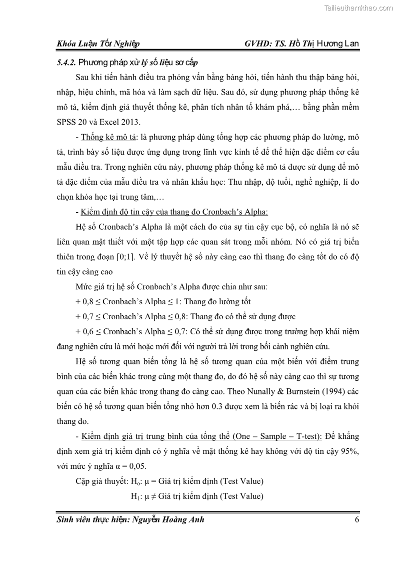 Khóa luận tốt nghiệp quản trị kinh doanh Hoàn thiện chính sách Marketing mix đối với dịch vụ đào tạo TOEIC và IELTS tại Trung tâm Anh ngữ Quốc tế AMES - chi nhánh Huế - 2 Trang 15