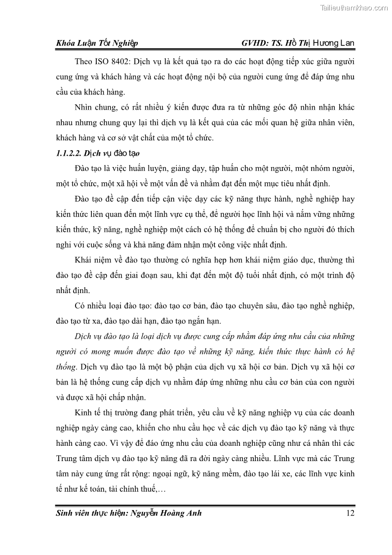 Khóa luận tốt nghiệp quản trị kinh doanh Hoàn thiện chính sách Marketing mix đối với dịch vụ đào tạo TOEIC và IELTS tại Trung tâm Anh ngữ Quốc tế AMES - chi nhánh Huế - 2 Trang 21