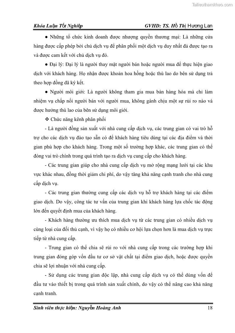 Khóa luận tốt nghiệp quản trị kinh doanh Hoàn thiện chính sách Marketing mix đối với dịch vụ đào tạo TOEIC và IELTS tại Trung tâm Anh ngữ Quốc tế AMES - chi nhánh Huế - 3 Trang 27