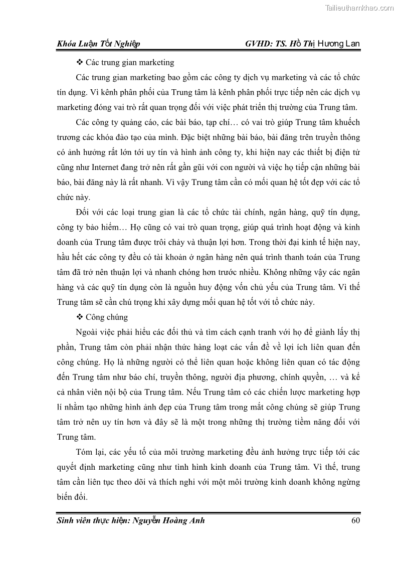 Khóa luận tốt nghiệp quản trị kinh doanh Hoàn thiện chính sách Marketing mix đối với dịch vụ đào tạo TOEIC và IELTS tại Trung tâm Anh ngữ Quốc tế AMES - chi nhánh Huế - 6 Trang 69