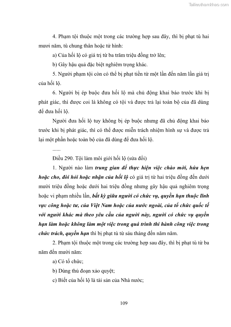 Luận văn thạc sĩ luật học Các tội phạm khác về chức vụ theo luật hình sự Việt Nam trên cơ sở nghiên cứu số liệu địa bàn thành phố Hồ Chí Minh - 10 Trang 115