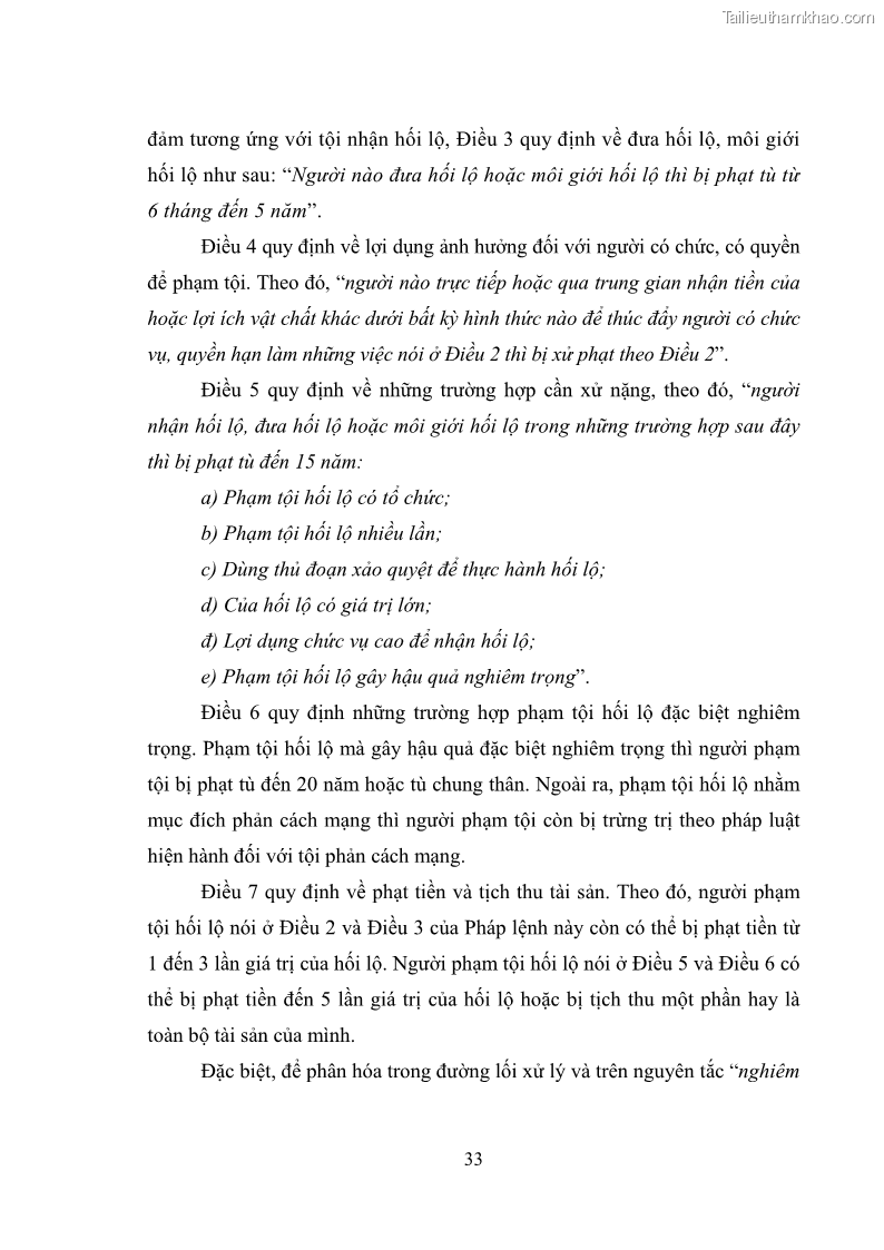 Luận văn thạc sĩ luật học Các tội phạm khác về chức vụ theo luật hình sự Việt Nam trên cơ sở nghiên cứu số liệu địa bàn thành phố Hồ Chí Minh - 4 Trang 39