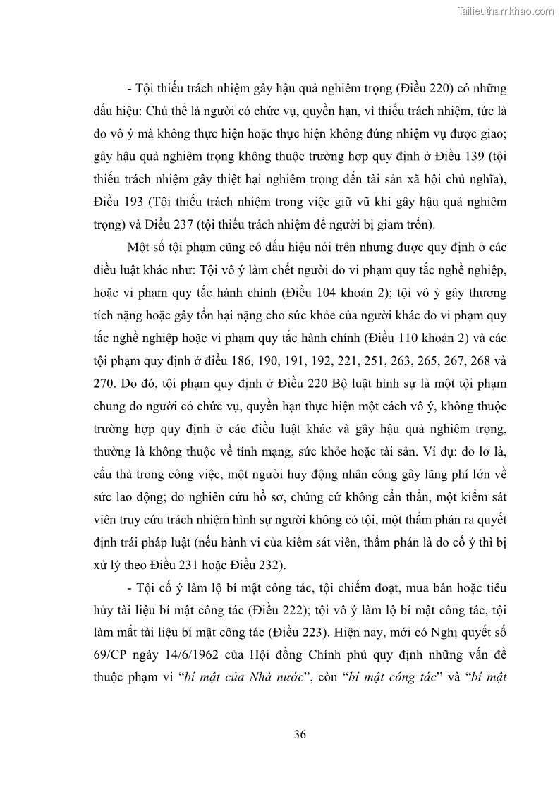 Luận văn thạc sĩ luật học Các tội phạm khác về chức vụ theo luật hình sự Việt Nam trên cơ sở nghiên cứu số liệu địa bàn thành phố Hồ Chí Minh - 4 Trang 42