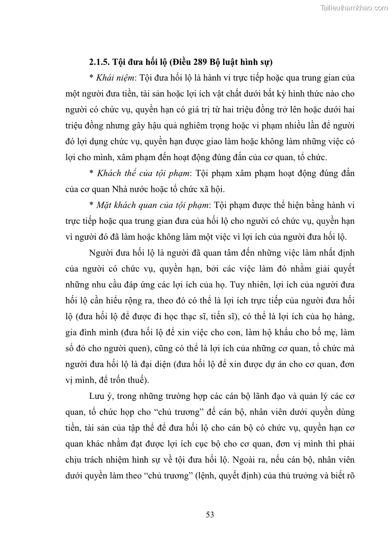 Luận văn thạc sĩ luật học Các tội phạm khác về chức vụ theo luật hình sự Việt Nam trên cơ sở nghiên cứu số liệu địa bàn thành phố Hồ Chí Minh - 5 Trang 59