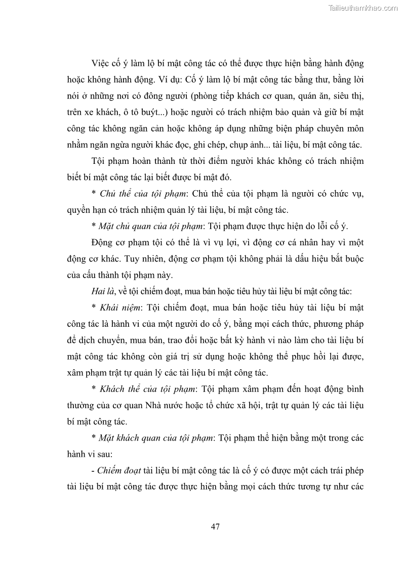 Luận văn thạc sĩ luật học Các tội phạm khác về chức vụ theo luật hình sự Việt Nam trên cơ sở nghiên cứu số liệu địa bàn thành phố Hồ Chí Minh - 5 Trang 53