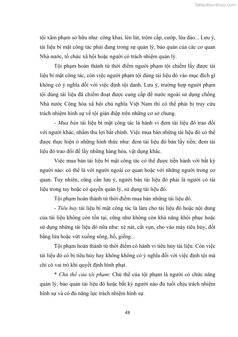Luận văn thạc sĩ luật học Các tội phạm khác về chức vụ theo luật hình sự Việt Nam trên cơ sở nghiên cứu số liệu địa bàn thành phố Hồ Chí Minh - 5 Trang 54