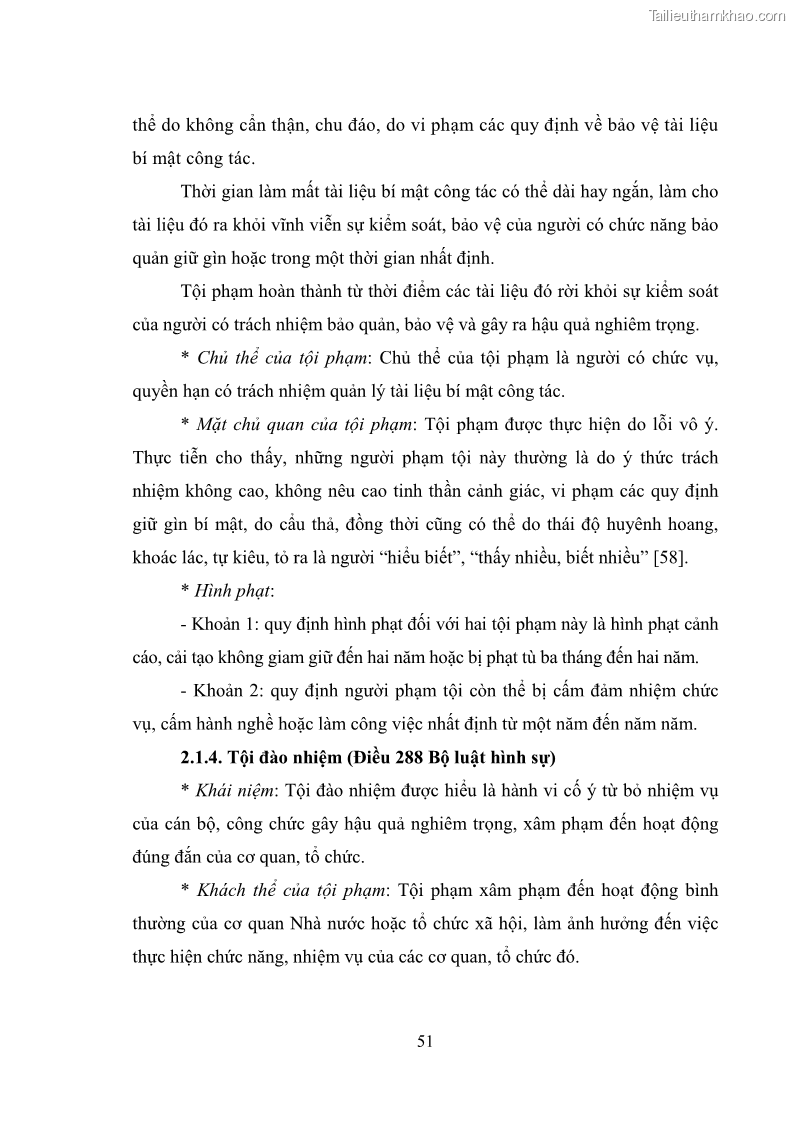 Luận văn thạc sĩ luật học Các tội phạm khác về chức vụ theo luật hình sự Việt Nam trên cơ sở nghiên cứu số liệu địa bàn thành phố Hồ Chí Minh - 5 Trang 57