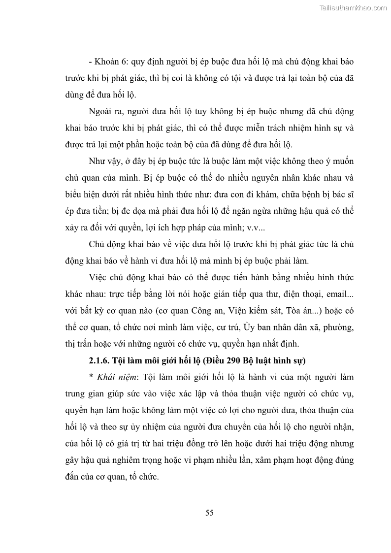 Luận văn thạc sĩ luật học Các tội phạm khác về chức vụ theo luật hình sự Việt Nam trên cơ sở nghiên cứu số liệu địa bàn thành phố Hồ Chí Minh - 6 Trang 61
