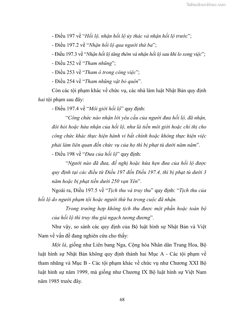 Luận văn thạc sĩ luật học Các tội phạm khác về chức vụ theo luật hình sự Việt Nam trên cơ sở nghiên cứu số liệu địa bàn thành phố Hồ Chí Minh - 7 Trang 74