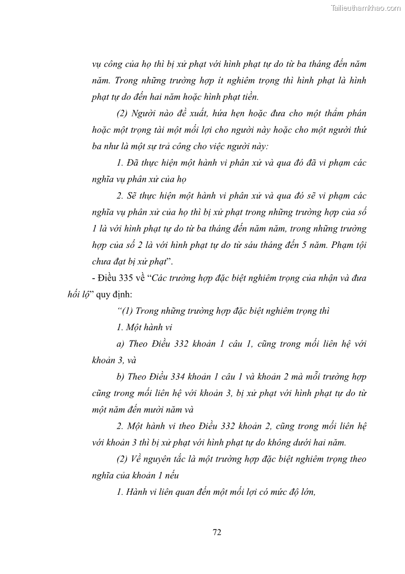 Luận văn thạc sĩ luật học Các tội phạm khác về chức vụ theo luật hình sự Việt Nam trên cơ sở nghiên cứu số liệu địa bàn thành phố Hồ Chí Minh - 7 Trang 78