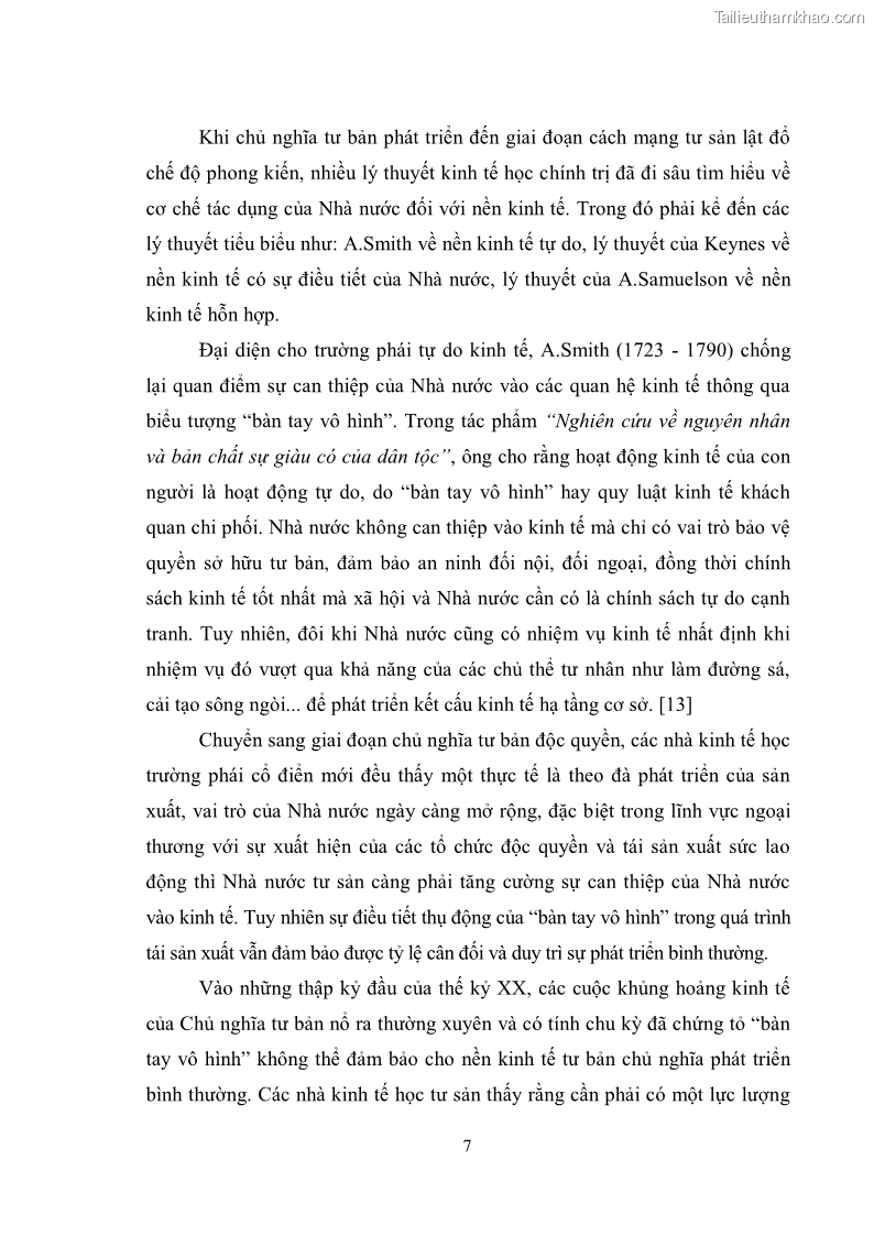 Luận văn thạc sĩ luật học Chức năng kinh tế của nhà nước trong nền kinh tế thị trường ở Việt Nam hiện nay - 1 Trang 10