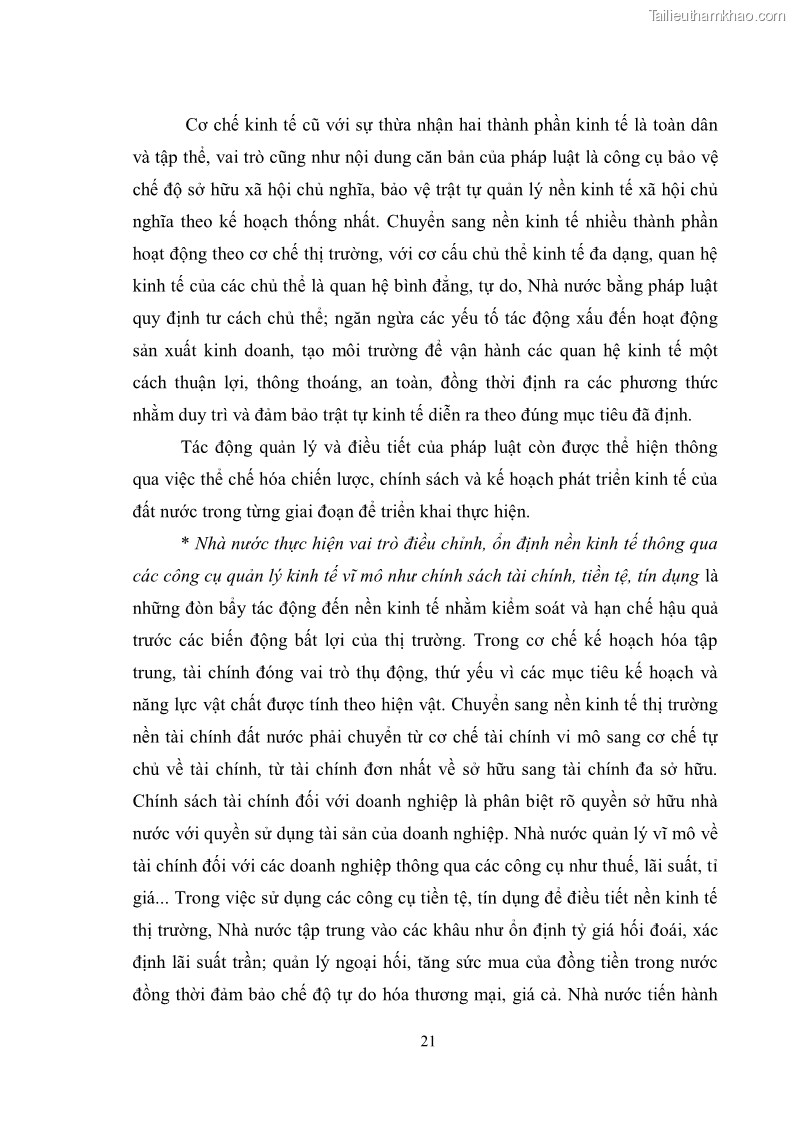 Luận văn thạc sĩ luật học Chức năng kinh tế của nhà nước trong nền kinh tế thị trường ở Việt Nam hiện nay - 2 Trang 24