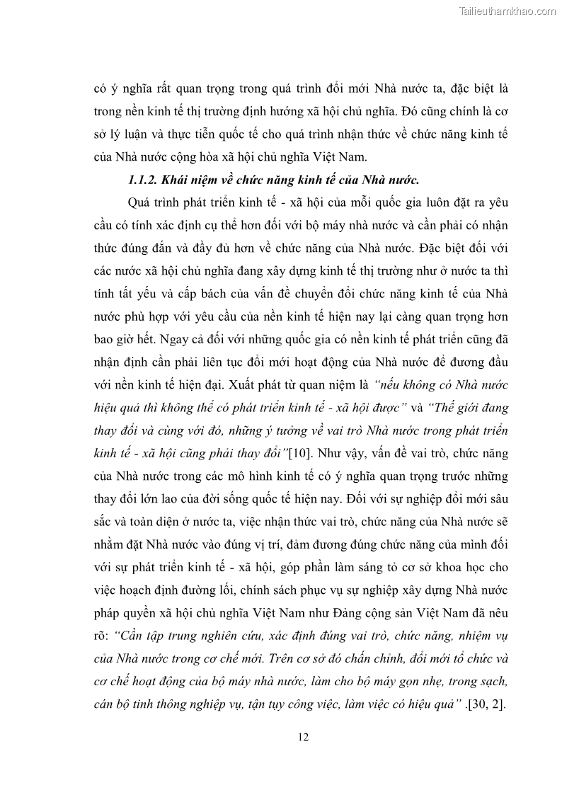 Luận văn thạc sĩ luật học Chức năng kinh tế của nhà nước trong nền kinh tế thị trường ở Việt Nam hiện nay - 2 Trang 15