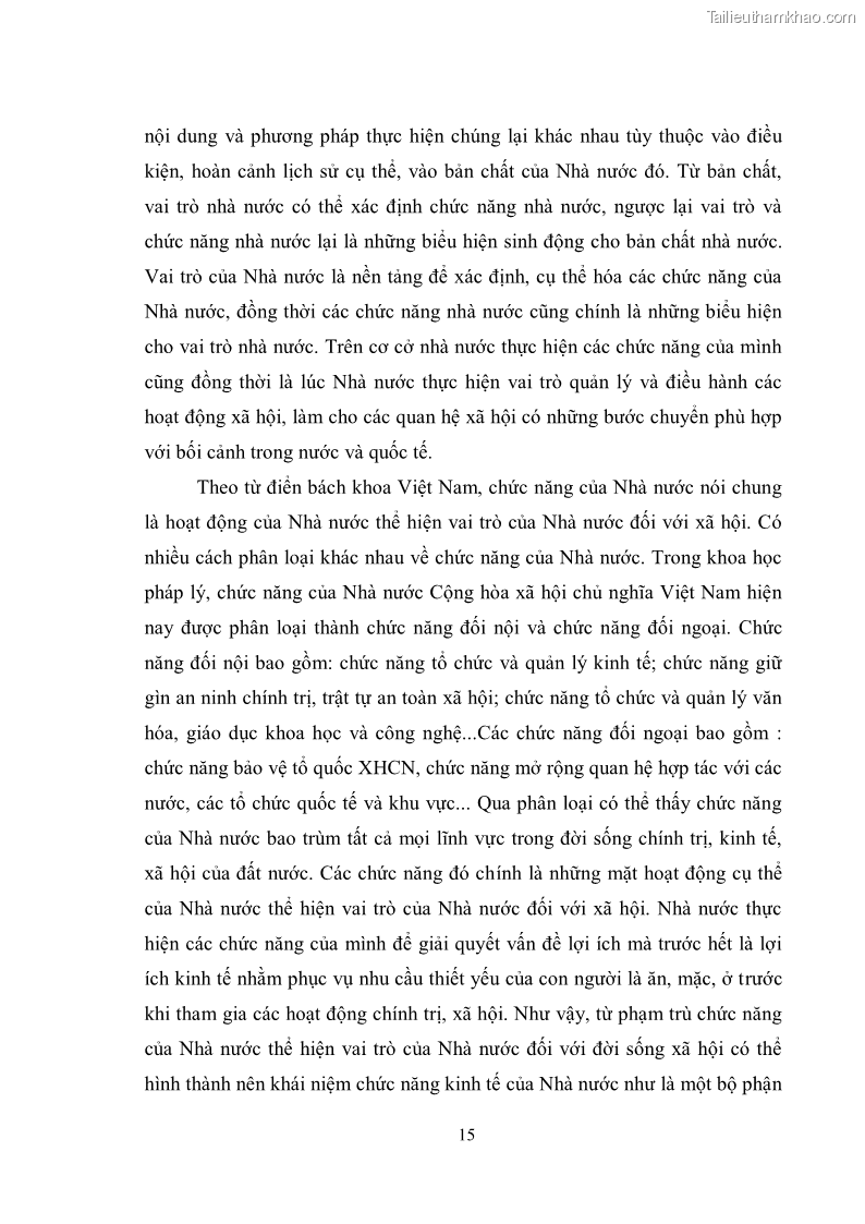 Luận văn thạc sĩ luật học Chức năng kinh tế của nhà nước trong nền kinh tế thị trường ở Việt Nam hiện nay - 2 Trang 18
