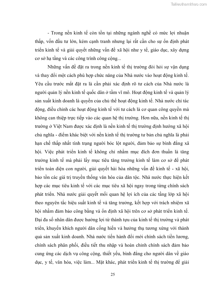 Luận văn thạc sĩ luật học Chức năng kinh tế của nhà nước trong nền kinh tế thị trường ở Việt Nam hiện nay - 3 Trang 28