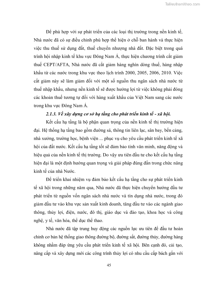Luận văn thạc sĩ luật học Chức năng kinh tế của nhà nước trong nền kinh tế thị trường ở Việt Nam hiện nay - 4 Trang 48