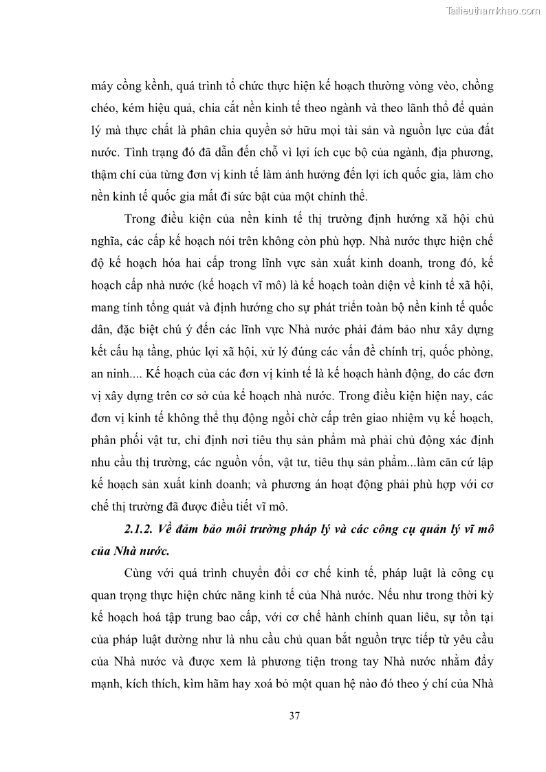 Luận văn thạc sĩ luật học Chức năng kinh tế của nhà nước trong nền kinh tế thị trường ở Việt Nam hiện nay - 4 Trang 40