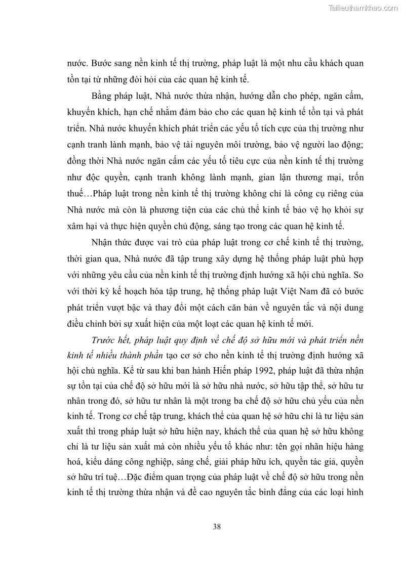 Luận văn thạc sĩ luật học Chức năng kinh tế của nhà nước trong nền kinh tế thị trường ở Việt Nam hiện nay - 4 Trang 41
