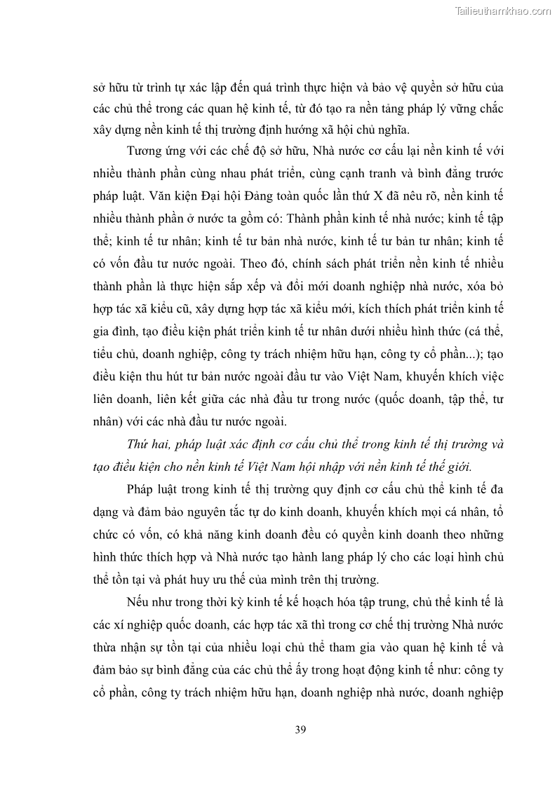 Luận văn thạc sĩ luật học Chức năng kinh tế của nhà nước trong nền kinh tế thị trường ở Việt Nam hiện nay - 4 Trang 42
